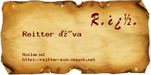 Reitter Éva névjegykártya